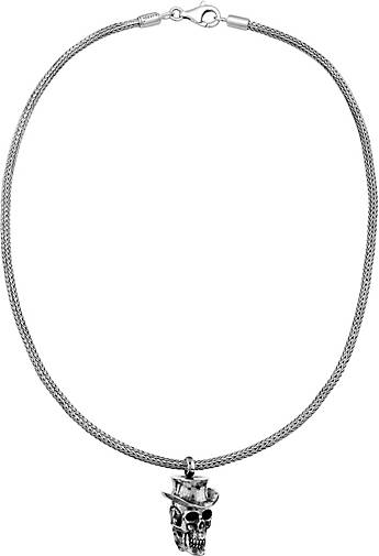 KUZZOI Halskette Männerkette bestellen Hut Totenkopf in Anhänger silber 925 - 96584801 Silber