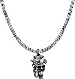 Du kannst sehen KUZZOI Halskette Männerkette Totenkopf Hut - bestellen Silber silber in 925 96584801 Anhänger