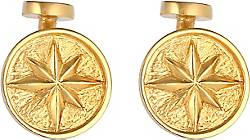 KUZZOI Manschettenknopf Maritim in Kompass Windrose Symbol Silber gold 925 - Massiv bestellen 93730601