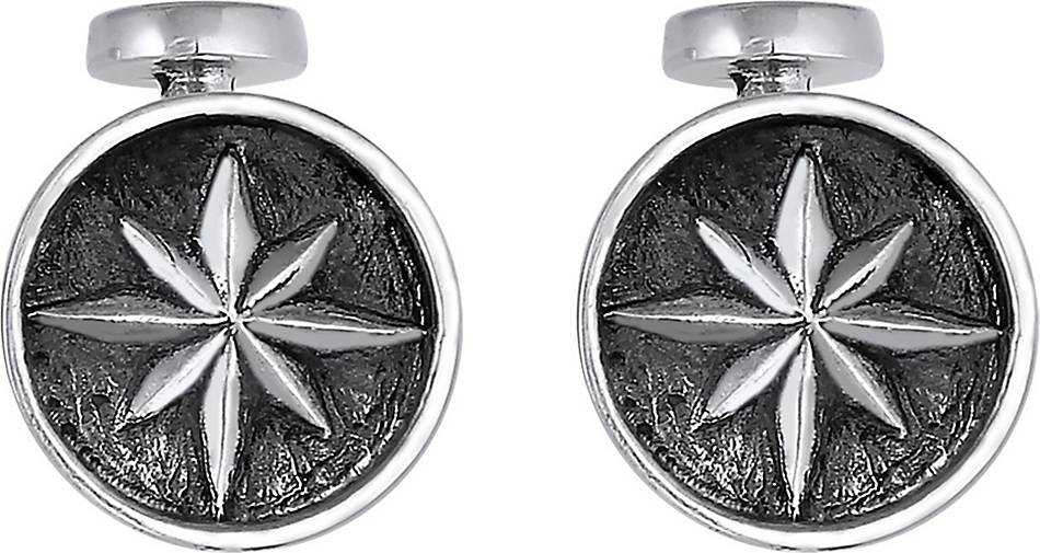 Windrose 925 Manschettenknopf in Massiv KUZZOI 93730602 Maritim Kompass - Symbol silber bestellen Silber