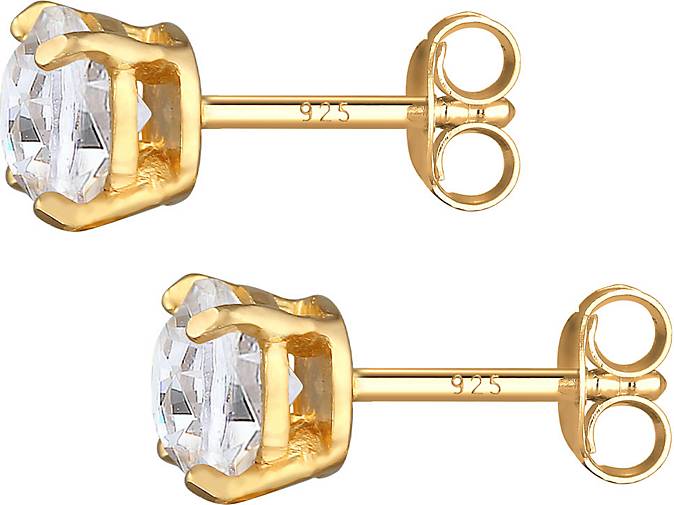 bestellen Ohrringe - Silber KUZZOI in 92868702 gold Geo 925 Kristalle Basic Stecker