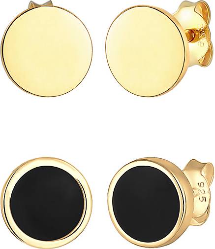 bestellen KUZZOI Ohrringe Geo 925 in Set Silber Herren gold 20456201 - Kreis Emaille