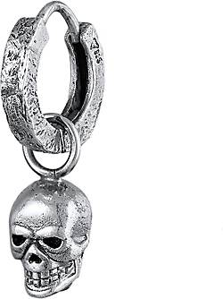 KUZZOI Ohrringe Herren Single Creole 925 - 14084301 Anhänger bestellen Silber silber Totenkopf in