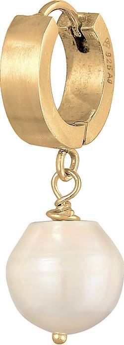 KUZZOI Ohrringe Herren Single - 925 in bestellen gold mit Creole 74307502 Sterling Silber Perle