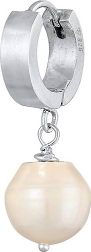 KUZZOI Ohrringe Herren Single Creole mit Perle 925 Sterling Silber