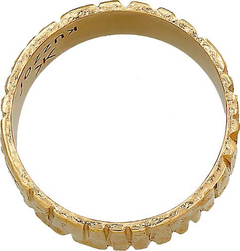 KUZZOI Ring Bandring Breit Silber bestellen - Struktur Gehämmert gold in 97086001 925
