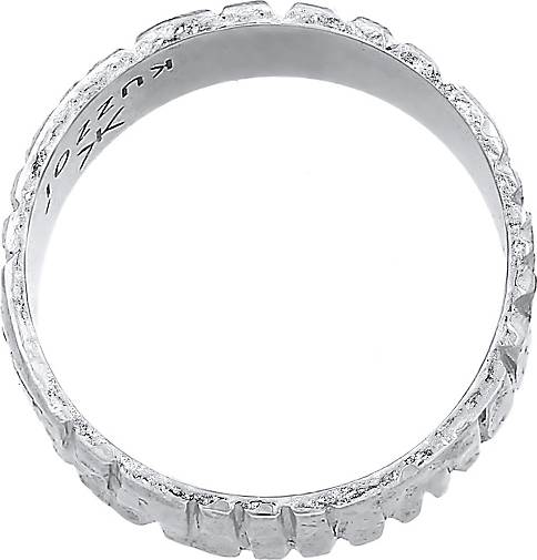 KUZZOI Ring Bandring Breit Struktur Gehämmert 925 Silber in silber  bestellen - 97086002