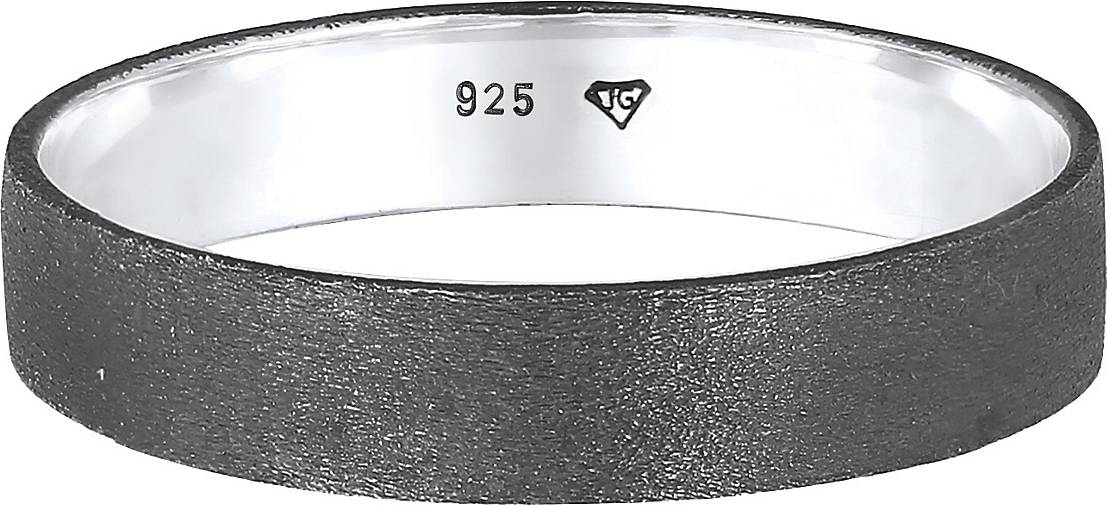 Silber - 96910303 schwarz 925 Ring Bandring Freundschaftsring Herrenring in KUZZOI bestellen