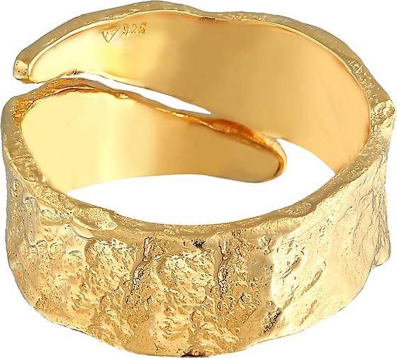 KUZZOI Ring Bandring gold Look - Struktur 97086302 in Used bestellen 925 Silber