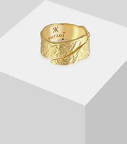 bestellen in 97086302 - KUZZOI Look Silber Bandring Struktur Ring Used 925 gold