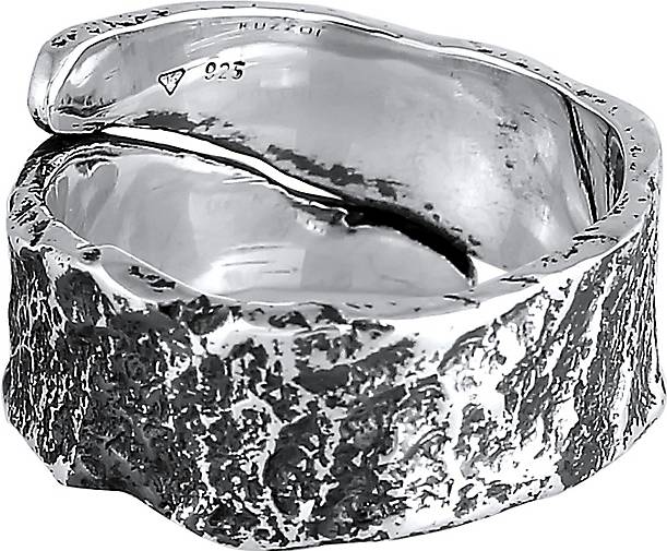 KUZZOI Ring Bandring Struktur Used 97086301 Silber - Look 925 in bestellen schwarz