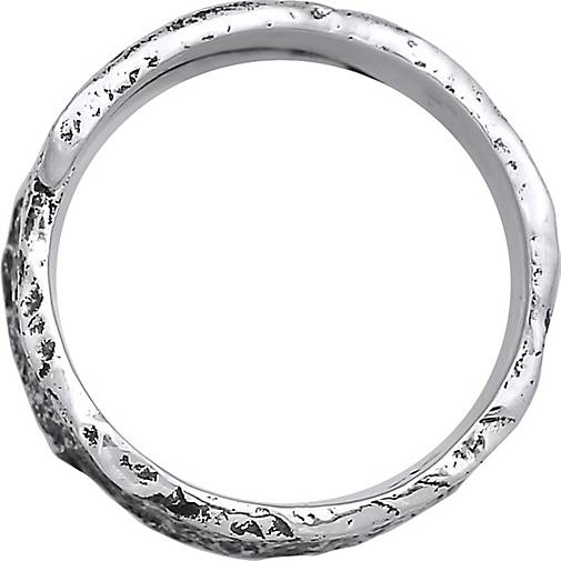 KUZZOI Ring Bandring Struktur Used Look 925 Silber in schwarz bestellen -  97086301