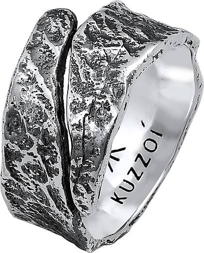 KUZZOI Ring Bandring Silber in Struktur schwarz bestellen 925 Used Look 97086301 