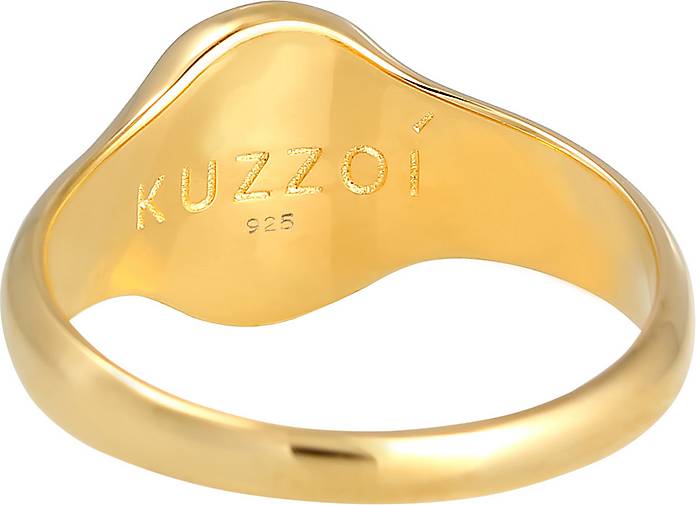 - Silber 92869101 in Herren Cool Basic Ring 925 Matt KUZZOI gold Siegelring bestellen