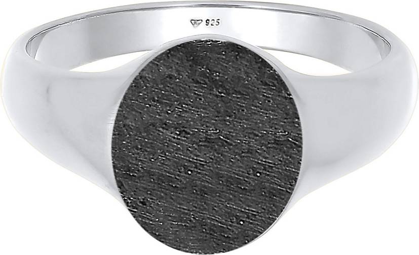 KUZZOI Ring Basic Cool Siegelring Herren Matt 925 Silber in schwarz  bestellen - 92869102
