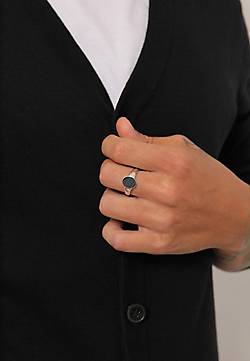 Cool schwarz Ring in Siegelring Basic bestellen Silber Herren 92869102 KUZZOI Matt - 925