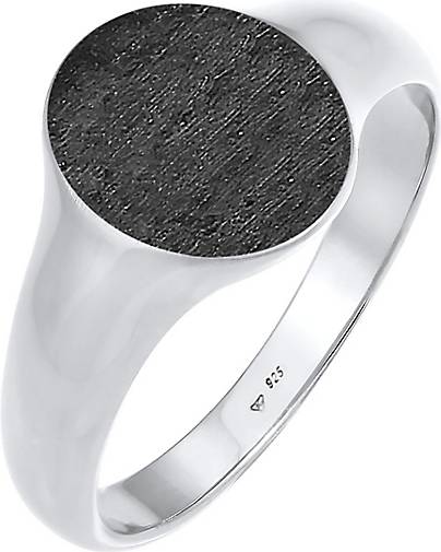 Ring für Männer in der Ringgröße 60 Kuzzoi Siegelring Herrenring schwarz oxidierte Pfeile mit Gravur 0601990719 massiv 14 mm breit in 925 Sterling Silber 66 