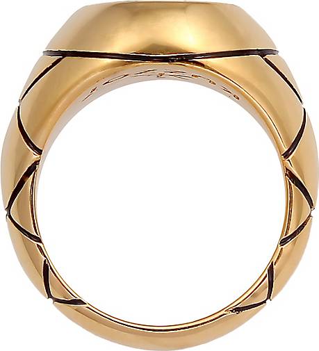 KUZZOI Ring Basic Herren Siegelring Oval Emaille 925er Silber in gold  bestellen - 92869701
