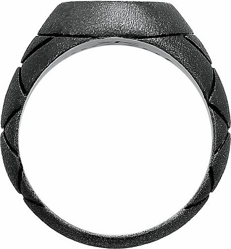 Kuzzoi Ring Siegelring Emaille Schwarz Basic