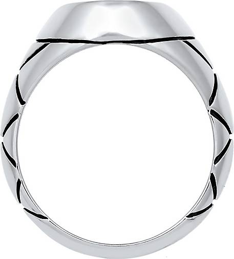 KUZZOI Ring Basic Herren Siegelring Emaille Oval - silber in 92869702 925er Silber bestellen