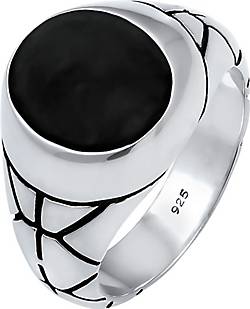 KUZZOI Ring Basic Herren Siegelring Oval Emaille 925er Silber KUZZOI Ring Basic Herren Siegelring Oval Emaille 925er Silber