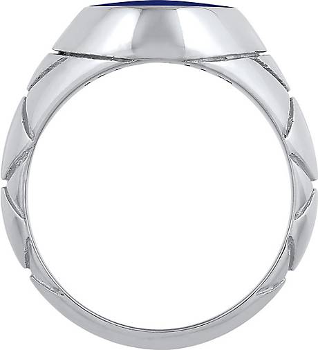 KUZZOI Ring Basic Herren Siegelring Oval Emaille 925er Silber in silber  bestellen - 99532801