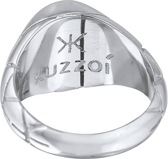 KUZZOI Ring Basic Herren Siegelring Oval Emaille 925er Silber in silber  bestellen - 99532801