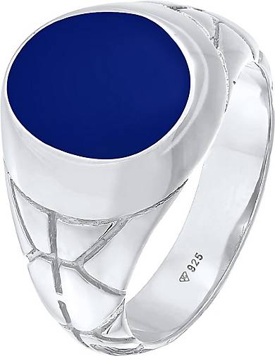KUZZOI Ring Basic Herren 99532801 Silber bestellen 925er Oval Emaille in silber Siegelring 