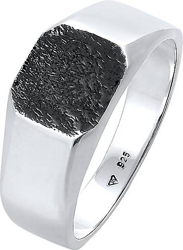 KUZZOI Ring Basic Siegelring Herren Quadrat Matt 925 Silber in bunt  bestellen - 96900401