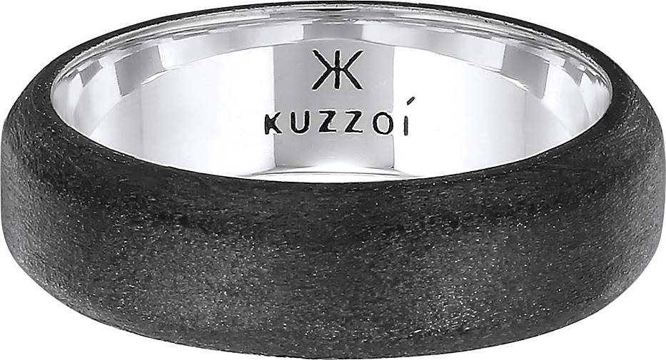 KUZZOI Ring Herren Bandring Basic 925 Silber in schwarz bestellen - 99715403