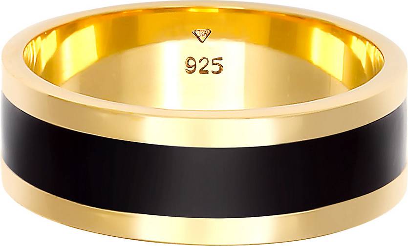 KUZZOI Ring Herren Bandring Basic Geo Emaille Casual 925 Silber in gold  bestellen - 92868802