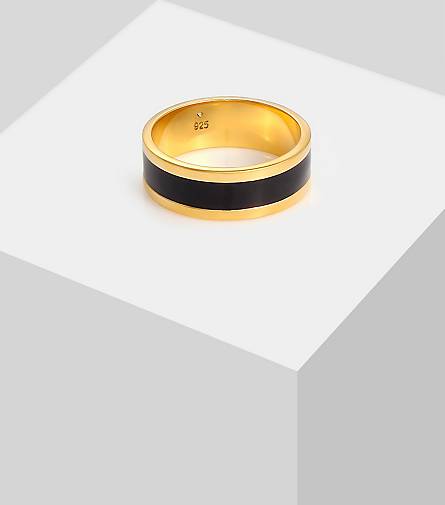 KUZZOI Ring Herren Bandring Basic Geo Emaille Casual 925 Silber in gold  bestellen - 92868802 | Silberringe