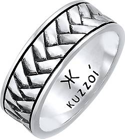 KUZZOI Ring bestellen Vintage Bandring 925 Fischgräten in Silber schwarz Herren - 96178301