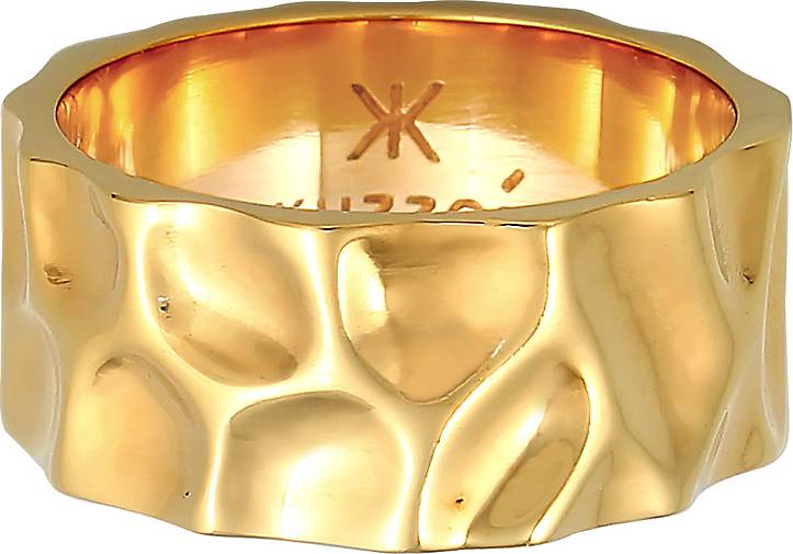 KUZZOI Ring Herren Bandring Geschmiedet Used Look 925 Silber in gold  bestellen - 96563201