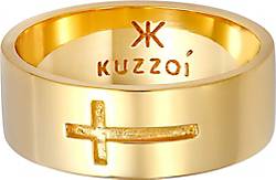 KUZZOI Ring Herren Bandring Glanz Kreuz Glaube 925 Silber in gold bestellen  - 93188801