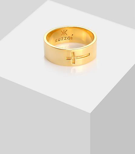 KUZZOI Ring Herren Kreuz 93188801 gold Glanz 925 bestellen Silber - Glaube in Bandring