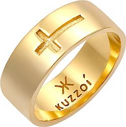KUZZOI Ring Herren Bandring Glanz gold bestellen Glaube Silber 925 Kreuz - in 93188801