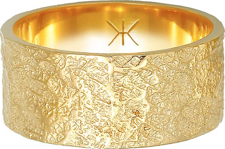 KUZZOI Ring Herren Bandring Organic Struktur 925 Silber in gold bestellen -  93472502