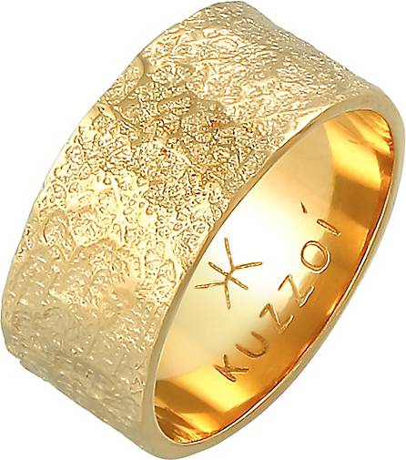 KUZZOI Ring Herren Bandring in Struktur Organic 925 - 93472502 Silber bestellen gold