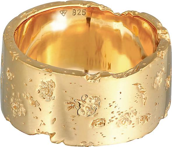 bestellen Robuster Silber KUZZOI Ring - 925 Rustikal Bandring 92971702 in Look gold Herren