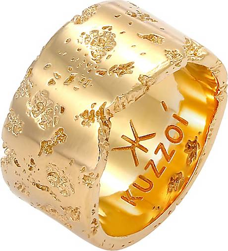 KUZZOI Ring Herren Bandring Rustikal Robuster Look 925 Silber in gold  bestellen - 92971702
