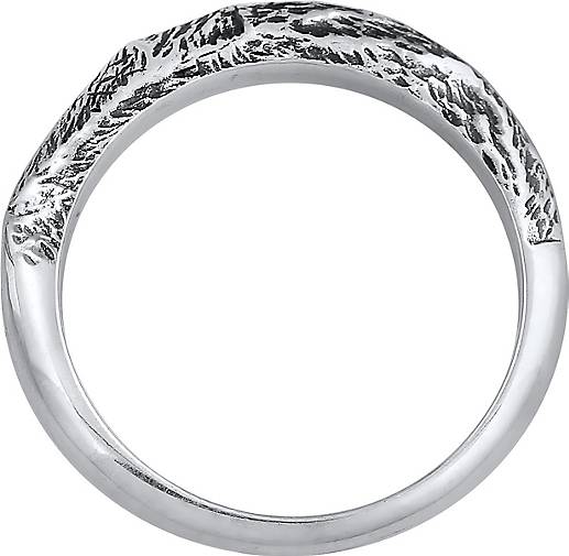 KUZZOI Ring Herren Bandring Schmal Used Look 925 Silber in silber bestellen  - 97344201