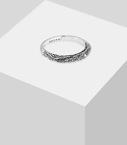 KUZZOI Ring Herren Bandring Schmal Used Look 925 Silber in silber bestellen  - 97344201