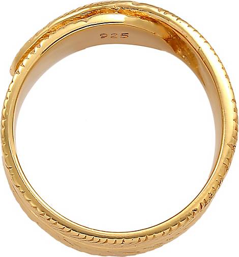 KUZZOI Ring Herren Feder Vintage Trend Massiv 925 Silber in gold bestellen  - 92869601