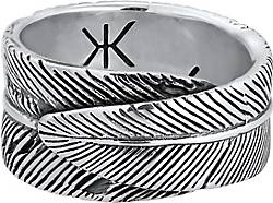 Silber Ring Herren Massiv Trend 925 Vintage KUZZOI Feder 92869602 - bestellen in schwarz
