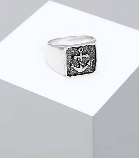 KUZZOI Ring Herren Silber Basic bestellen 93050001 925 - Siegelring in silber Oxidiert Anker