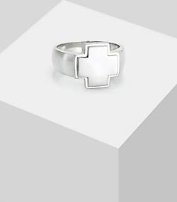 KUZZOI Ring Herren Siegelring Bandring Kreuz 925 Silber in silber bestellen  - 94227301