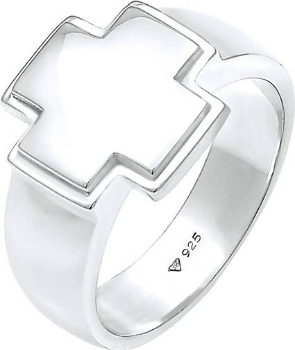 KUZZOI Ring Herren Siegelring Bandring Kreuz 925 Silber in silber bestellen  - 94227301