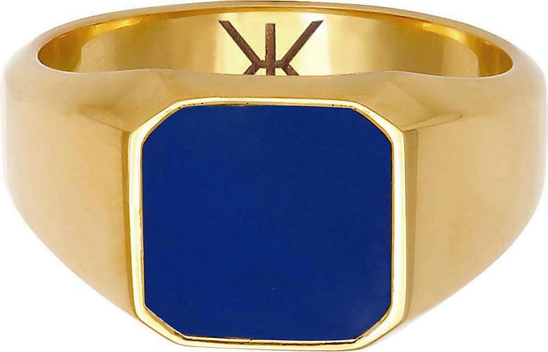 99532402 925 Basic KUZZOI bestellen in Herren Emaille Silber - gold Ring Blau Siegelring