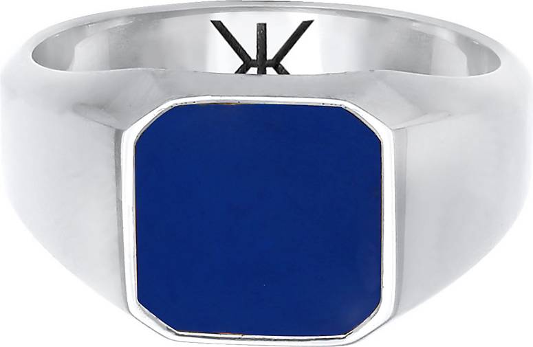 KUZZOI Ring Herren Siegelring Emaille Blau Basic 925 Silber in silber  bestellen - 99532401